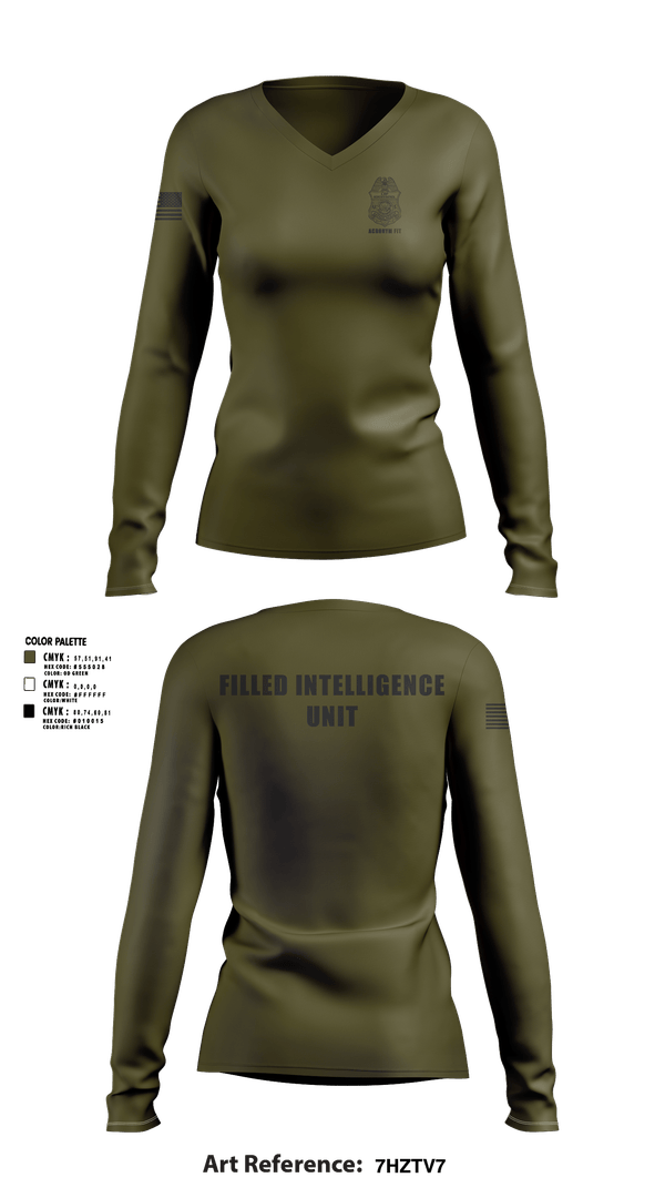 Womens Long Sleeve Vneck Shirt, Field Intelligence Unit, Police, Teamtime, Team time, sublimation, custom sports apparel, team uniforms, spirit wear, spiritwear, sports uniforms, custom shirts, team store, custom team store, fundraiser sports, apparel fundraiser