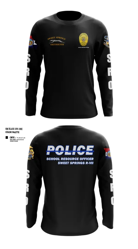 Long Sleeve Performance Shirt, Sweet Springs, Police, Teamtime, Team time, sublimation, custom sports apparel, team uniforms, spirit wear, spiritwear, sports uniforms, custom shirts, team store, custom team store, fundraiser sports, apparel fundraiser