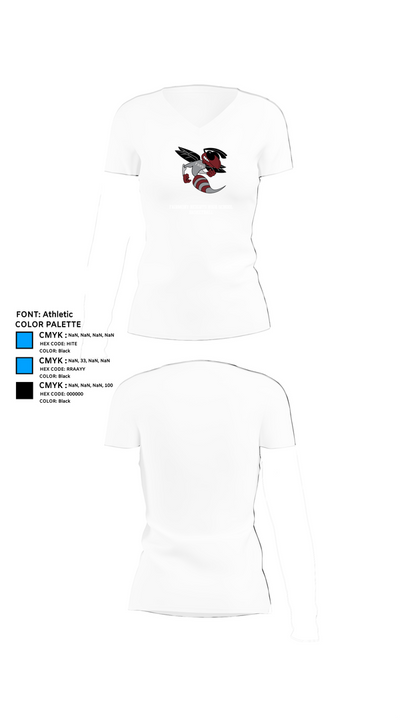 Fairmont Heights High School Basketball 2984774 Women's Short Sleeve V-neck Shirt - 18