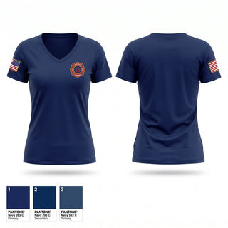 Womens Short Sleeve Vneck Shirt, RED HILL FIRE DEPARTMENT, Fire Department, Teamtime, Team time, sublimation, custom sports apparel, team uniforms, spirit wear, spiritwear, sports uniforms, custom shirts, team store, custom team store, fundraiser sports, apparel fundraiser