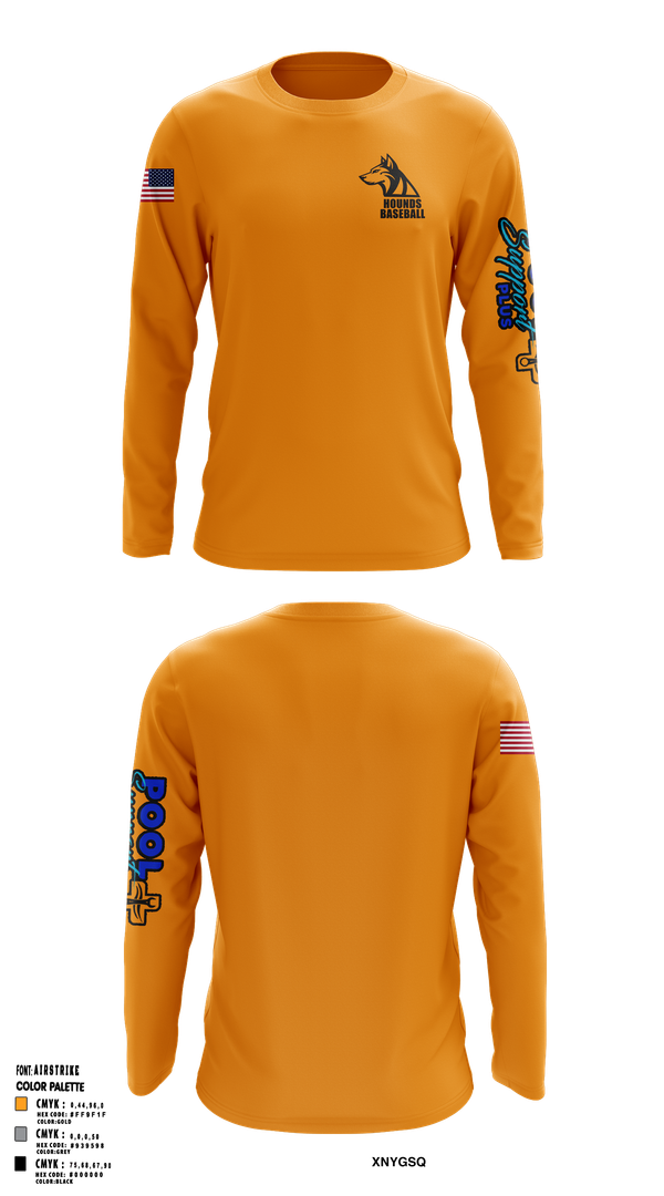 Long Sleeve Performance Shirt, Hounds, Baseball, Teamtime, Team time, sublimation, custom sports apparel, team uniforms, spirit wear, spiritwear, sports uniforms, custom shirts, team store, custom team store, fundraiser sports, apparel fundraiser