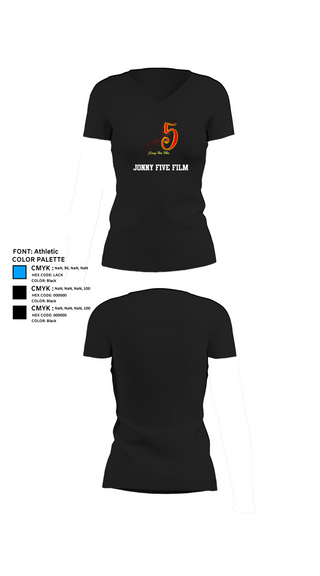 Womens Short Sleeve Vneck Shirt, Jonny Five Film, , Teamtime, Team time, sublimation, custom sports apparel, team uniforms, spirit wear, spiritwear, sports uniforms, custom shirts, team store, custom team store, fundraiser sports, apparel fundraiser