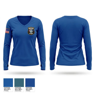 Womens Long Sleeve Vneck Shirt, Canandaigua, Police, Teamtime, Team time, sublimation, custom sports apparel, team uniforms, spirit wear, spiritwear, sports uniforms, custom shirts, team store, custom team store, fundraiser sports, apparel fundraiser
