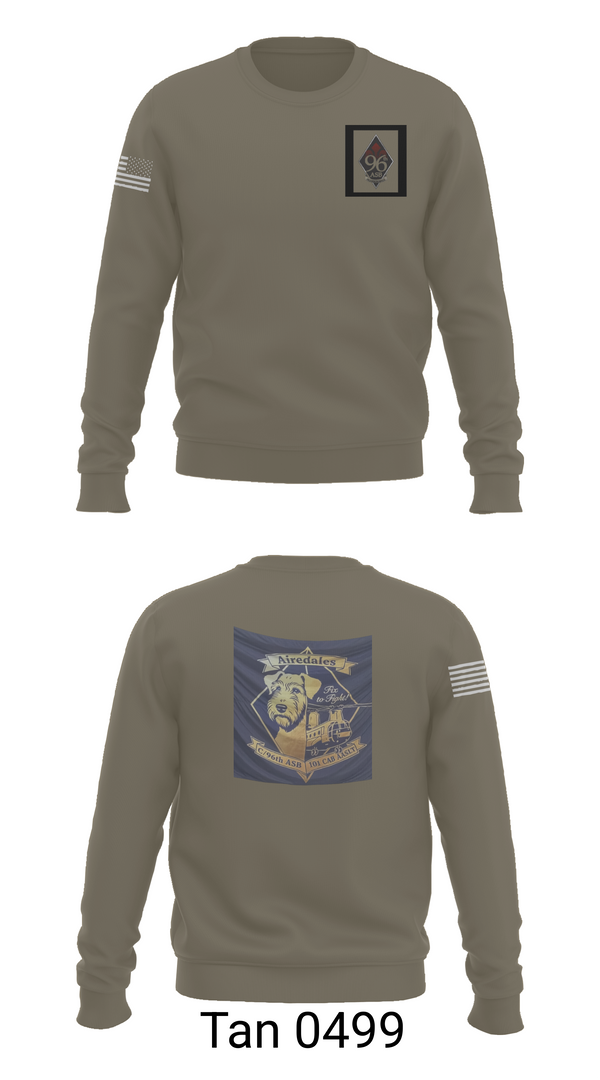 Crew Neck Sweatshirt, Airedales, Army, Teamtime, Team time, sublimation, custom sports apparel, team uniforms, spirit wear, spiritwear, sports uniforms, custom shirts, team store, custom team store, fundraiser sports, apparel fundraiser