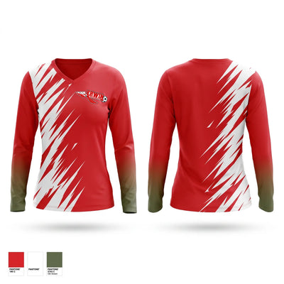 Erwin Warriors Women's Long Sleeve V-neck Shirt - 10