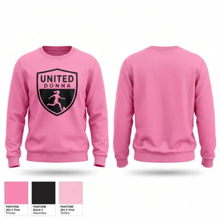 Crew Neck Sweatshirt, United Donna, Women's Soccer, Teamtime, Team time, sublimation, custom sports apparel, team uniforms, spirit wear, spiritwear, sports uniforms, custom shirts, team store, custom team store, fundraiser sports, apparel fundraiser