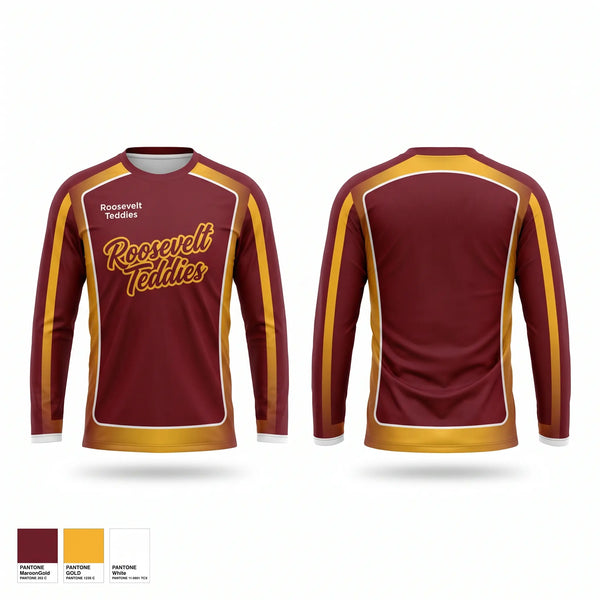 Long Sleeve Performance Shirt, Roosevelt Teddies, Women's Basketball, Teamtime, Team time, sublimation, custom sports apparel, team uniforms, spirit wear, spiritwear, sports uniforms, custom shirts, team store, custom team store, fundraiser sports, apparel fundraiser