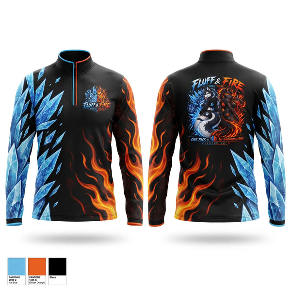 Quarter Zip Jacket, Fluff and fire, E-Sports, Teamtime, Team time, sublimation, custom sports apparel, team uniforms, spirit wear, spiritwear, sports uniforms, custom shirts, team store, custom team store, fundraiser sports, apparel fundraiser