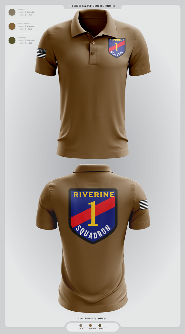 Short Sleeve Performance Polo, Riverine Squadron One, , Teamtime, Team time, sublimation, custom sports apparel, team uniforms, spirit wear, spiritwear, sports uniforms, custom shirts, team store, custom team store, fundraiser sports, apparel fundraiser