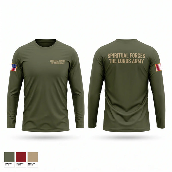 Long Sleeve Performance Shirt, Spiritual Forces The Lords Army, National Guard, Teamtime, Team time, sublimation, custom sports apparel, team uniforms, spirit wear, spiritwear, sports uniforms, custom shirts, team store, custom team store, fundraiser sports, apparel fundraiser
