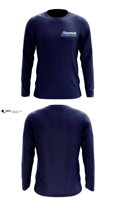 Shoreline Breakers 12u Royal Long Sleeve Performance Shirt - 3