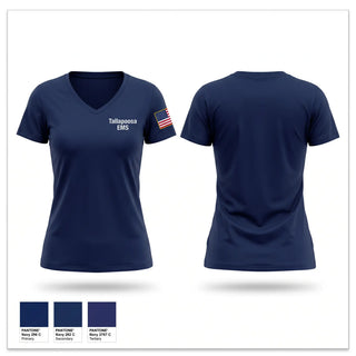 Womens Short Sleeve Vneck Shirt, Tallapoosa EMS, EMS/EMT, Teamtime, Team time, sublimation, custom sports apparel, team uniforms, spirit wear, spiritwear, sports uniforms, custom shirts, team store, custom team store, fundraiser sports, apparel fundraiser