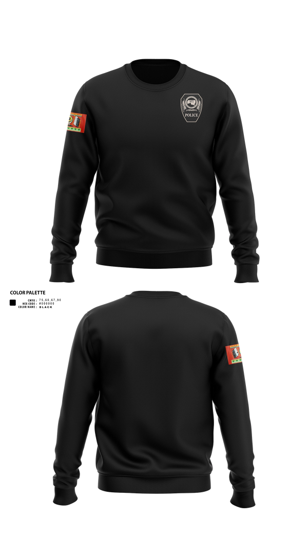 Crew Neck Sweatshirt, Colville Tribal Police, Police, Teamtime, Team time, sublimation, custom sports apparel, team uniforms, spirit wear, spiritwear, sports uniforms, custom shirts, team store, custom team store, fundraiser sports, apparel fundraiser