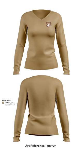 Womens Long Sleeve Vneck Shirt, Sharon Eagles Swimming, Swimming, Teamtime, Team time, sublimation, custom sports apparel, team uniforms, spirit wear, spiritwear, sports uniforms, custom shirts, team store, custom team store, fundraiser sports, apparel fundraiser