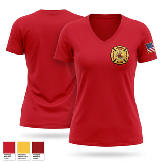 Womens Short Sleeve Vneck Shirt, Livermore falls fire department, Fire Department, Teamtime, Team time, sublimation, custom sports apparel, team uniforms, spirit wear, spiritwear, sports uniforms, custom shirts, team store, custom team store, fundraiser sports, apparel fundraiser