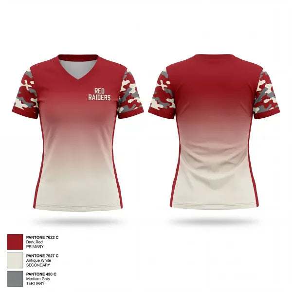 Womens Short Sleeve Vneck Shirt, Red Raiders, Softball, Teamtime, Team time, sublimation, custom sports apparel, team uniforms, spirit wear, spiritwear, sports uniforms, custom shirts, team store, custom team store, fundraiser sports, apparel fundraiser
