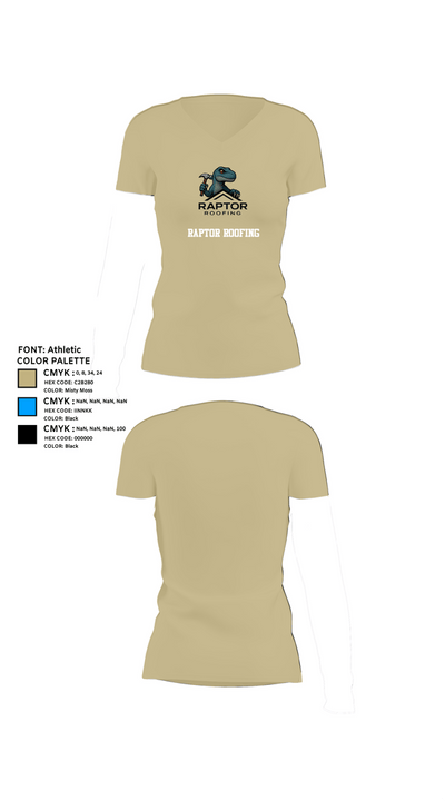 Raptor Roofing 26077645 Women's Short Sleeve V-neck Shirt - 38