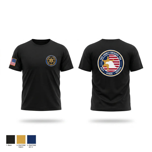 Old School Cotton Feel Shirt, Erie County Sheriff's Office PBA, Police, Teamtime, Team time, sublimation, custom sports apparel, team uniforms, spirit wear, spiritwear, sports uniforms, custom shirts, team store, custom team store, fundraiser sports, apparel fundraiser