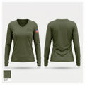 163rd OD. CO. 89694246 Women's Long Sleeve V-neck Shirt - 1