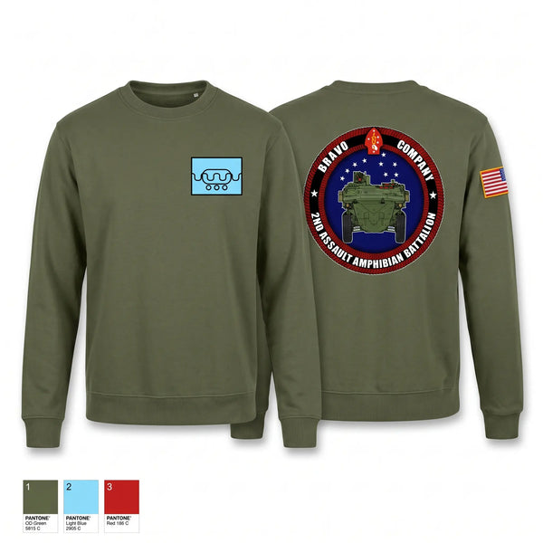 Crew Neck Sweatshirt, 2d AABn, Marines, Teamtime, Team time, sublimation, custom sports apparel, team uniforms, spirit wear, spiritwear, sports uniforms, custom shirts, team store, custom team store, fundraiser sports, apparel fundraiser
