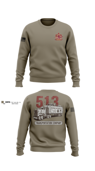 Crew Neck Sweatshirt, 513th Transportation Company, Army, Teamtime, Team time, sublimation, custom sports apparel, team uniforms, spirit wear, spiritwear, sports uniforms, custom shirts, team store, custom team store, fundraiser sports, apparel fundraiser