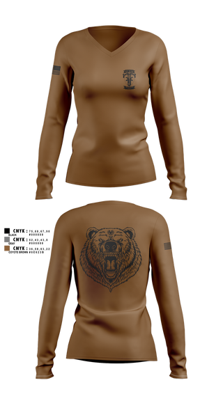 Womens Long Sleeve Vneck Shirt, HQ, 309TH MI BN, , Teamtime, Team time, sublimation, custom sports apparel, team uniforms, spirit wear, spiritwear, sports uniforms, custom shirts, team store, custom team store, fundraiser sports, apparel fundraiser