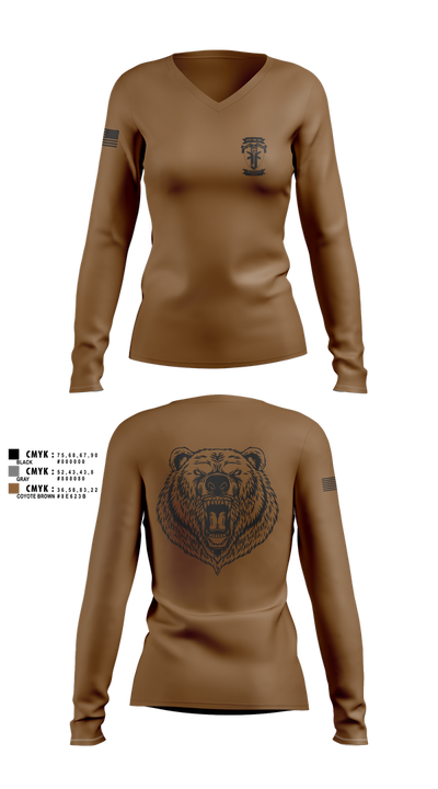 HQ, 309TH MI BN 79771724 Women's Long Sleeve V-neck Shirt - 3