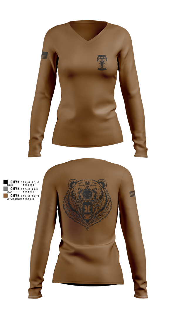 Womens Long Sleeve Vneck Shirt, HQ, 309TH MI BN, , Teamtime, Team time, sublimation, custom sports apparel, team uniforms, spirit wear, spiritwear, sports uniforms, custom shirts, team store, custom team store, fundraiser sports, apparel fundraiser