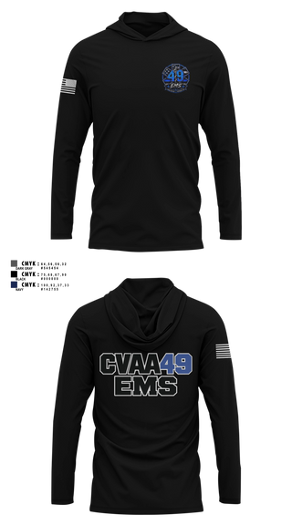 Long Sleeve hooded sunshirt, Coudersport Ems, EMS/EMT, Teamtime, Team time, sublimation, custom sports apparel, team uniforms, spirit wear, spiritwear, sports uniforms, custom shirts, team store, custom team store, fundraiser sports, apparel fundraiser