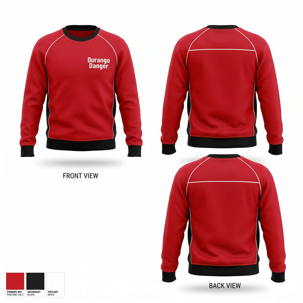Crew Neck Sweatshirt, Durango Danger, Softball, Teamtime, Team time, sublimation, custom sports apparel, team uniforms, spirit wear, spiritwear, sports uniforms, custom shirts, team store, custom team store, fundraiser sports, apparel fundraiser