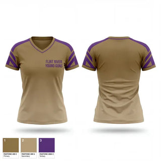 Womens Short Sleeve Vneck Shirt, Flint River Young Guns, Baseball, Teamtime, Team time, sublimation, custom sports apparel, team uniforms, spirit wear, spiritwear, sports uniforms, custom shirts, team store, custom team store, fundraiser sports, apparel fundraiser