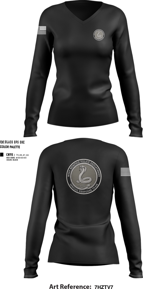Womens Long Sleeve Vneck Shirt, Special Response Team, , Teamtime, Team time, sublimation, custom sports apparel, team uniforms, spirit wear, spiritwear, sports uniforms, custom shirts, team store, custom team store, fundraiser sports, apparel fundraiser