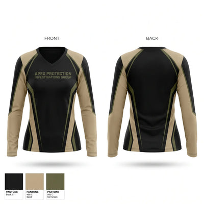APEX PROTECTION & INVESTIGATIONS GROUP 15690909 Women's Long Sleeve V-neck Shirt - 1