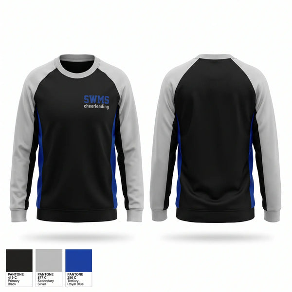 Crew Neck Sweatshirt, SWMS cheerleading, Cheer, Teamtime, Team time, sublimation, custom sports apparel, team uniforms, spirit wear, spiritwear, sports uniforms, custom shirts, team store, custom team store, fundraiser sports, apparel fundraiser