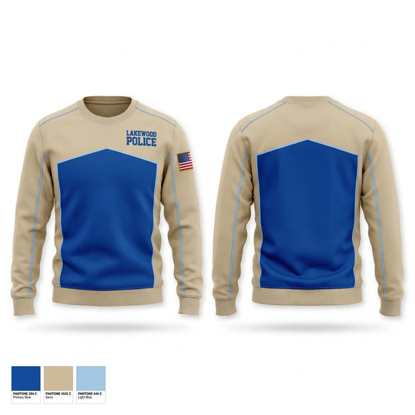 Crew Neck Sweatshirt, Lakewood Police, Police, Teamtime, Team time, sublimation, custom sports apparel, team uniforms, spirit wear, spiritwear, sports uniforms, custom shirts, team store, custom team store, fundraiser sports, apparel fundraiser