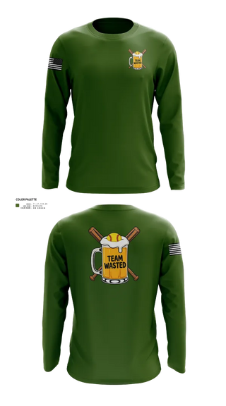 Long Sleeve Performance Shirt, Team Wasted, Softball, Teamtime, Team time, sublimation, custom sports apparel, team uniforms, spirit wear, spiritwear, sports uniforms, custom shirts, team store, custom team store, fundraiser sports, apparel fundraiser