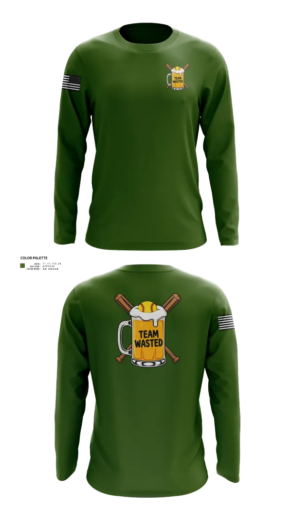 Long Sleeve Performance Shirt, Team Wasted, Softball, Teamtime, Team time, sublimation, custom sports apparel, team uniforms, spirit wear, spiritwear, sports uniforms, custom shirts, team store, custom team store, fundraiser sports, apparel fundraiser