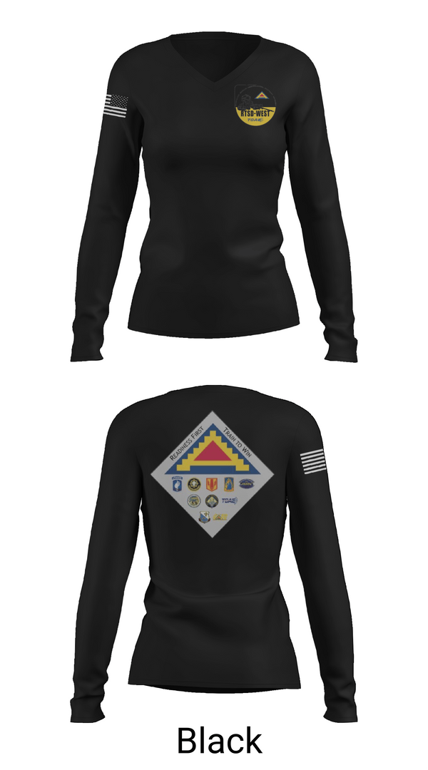 Womens Long Sleeve Vneck Shirt, 7TH ATC, Army, Teamtime, Team time, sublimation, custom sports apparel, team uniforms, spirit wear, spiritwear, sports uniforms, custom shirts, team store, custom team store, fundraiser sports, apparel fundraiser