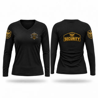 Womens Long Sleeve Vneck Shirt, Starr Security, Police, Teamtime, Team time, sublimation, custom sports apparel, team uniforms, spirit wear, spiritwear, sports uniforms, custom shirts, team store, custom team store, fundraiser sports, apparel fundraiser