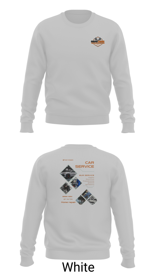 Crew Neck Sweatshirt, Servteem automotive group llc, , Teamtime, Team time, sublimation, custom sports apparel, team uniforms, spirit wear, spiritwear, sports uniforms, custom shirts, team store, custom team store, fundraiser sports, apparel fundraiser