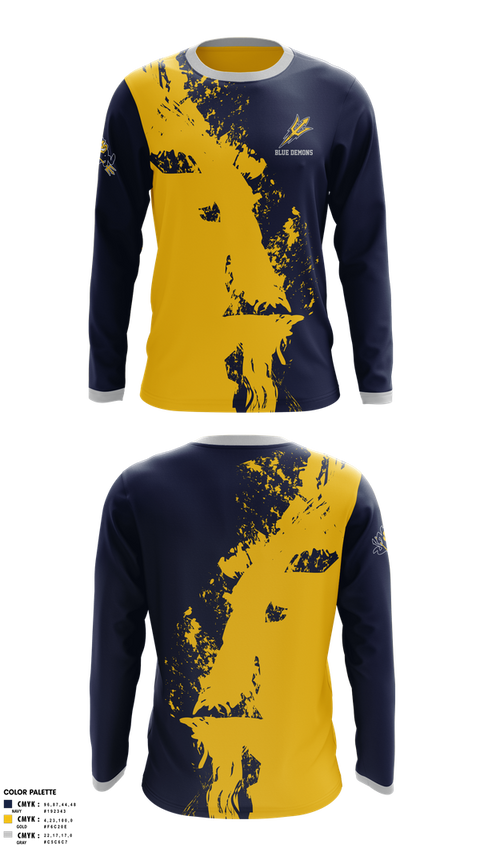 Long Sleeve Performance Shirt, Blue Demons, , Teamtime, Team time, sublimation, custom sports apparel, team uniforms, spirit wear, spiritwear, sports uniforms, custom shirts, team store, custom team store, fundraiser sports, apparel fundraiser