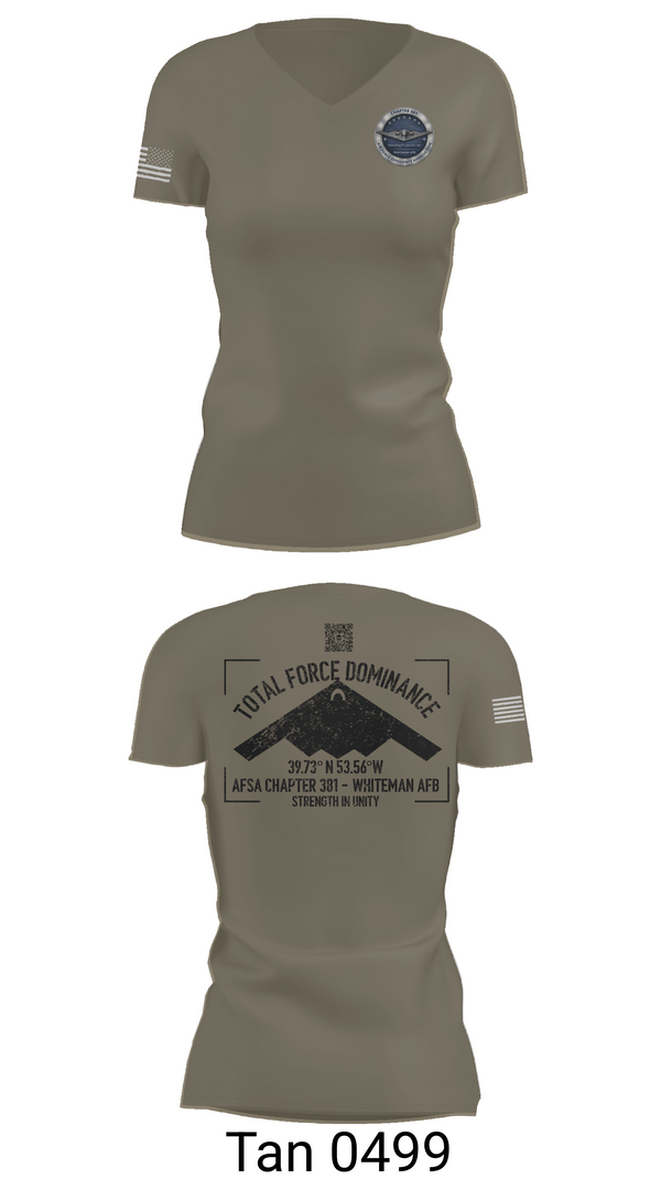 Womens Short Sleeve Vneck Shirt, AFSA CHAPTER 881, Air Force, Teamtime, Team time, sublimation, custom sports apparel, team uniforms, spirit wear, spiritwear, sports uniforms, custom shirts, team store, custom team store, fundraiser sports, apparel fundraiser