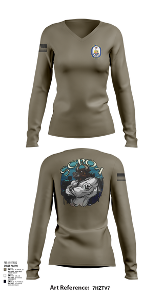 Womens Long Sleeve Vneck Shirt, Scpoa, Navy, Teamtime, Team time, sublimation, custom sports apparel, team uniforms, spirit wear, spiritwear, sports uniforms, custom shirts, team store, custom team store, fundraiser sports, apparel fundraiser