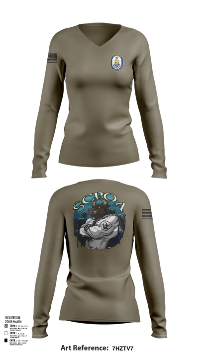 Scpoa 2939861 Women's Long Sleeve V-neck Shirt - 102