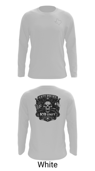 Long Sleeve Performance Shirt, Katy PD K9 Unit, Police, Teamtime, Team time, sublimation, custom sports apparel, team uniforms, spirit wear, spiritwear, sports uniforms, custom shirts, team store, custom team store, fundraiser sports, apparel fundraiser