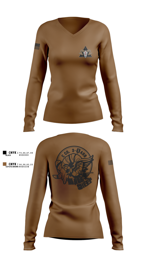 Womens Long Sleeve Vneck Shirt, C-Co, 3-1 AHB, 1ID, , Teamtime, Team time, sublimation, custom sports apparel, team uniforms, spirit wear, spiritwear, sports uniforms, custom shirts, team store, custom team store, fundraiser sports, apparel fundraiser