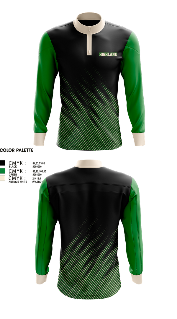 Quarter Zip Jacket, Highland, Wrestling, Teamtime, Team time, sublimation, custom sports apparel, team uniforms, spirit wear, spiritwear, sports uniforms, custom shirts, team store, custom team store, fundraiser sports, apparel fundraiser