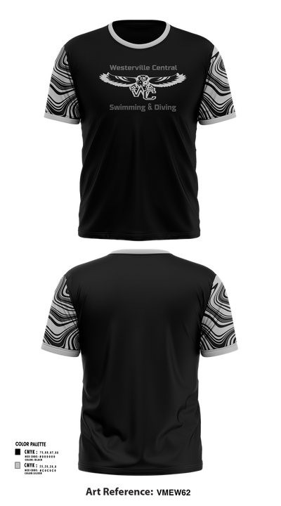 Westerville Central Swimming & Diving 56583573 Short Sleeve Performance Shirt - 49