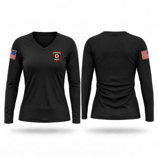 Womens Long Sleeve Vneck Shirt, SWTXC L.E.A, Police, Teamtime, Team time, sublimation, custom sports apparel, team uniforms, spirit wear, spiritwear, sports uniforms, custom shirts, team store, custom team store, fundraiser sports, apparel fundraiser