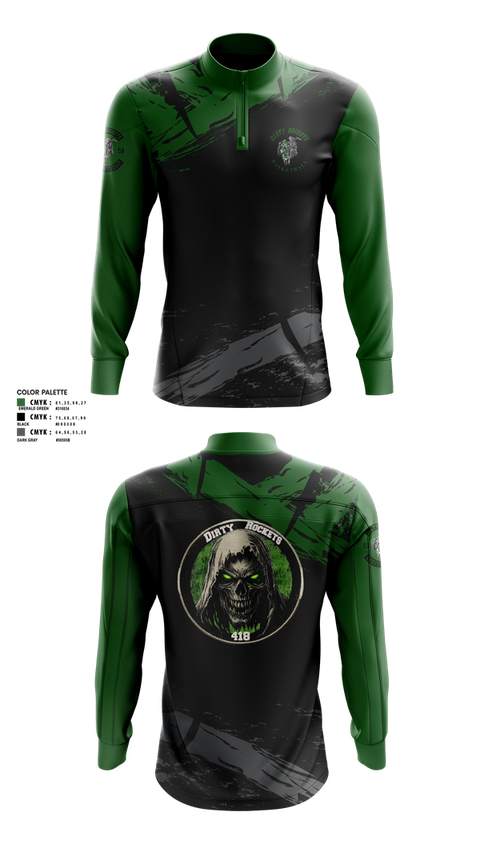 Quarter Zip Jacket, Dirty Rockets MCDirty Rockets MC, Men's Basketball, Teamtime, Team time, sublimation, custom sports apparel, team uniforms, spirit wear, spiritwear, sports uniforms, custom shirts, team store, custom team store, fundraiser sports, apparel fundraiser